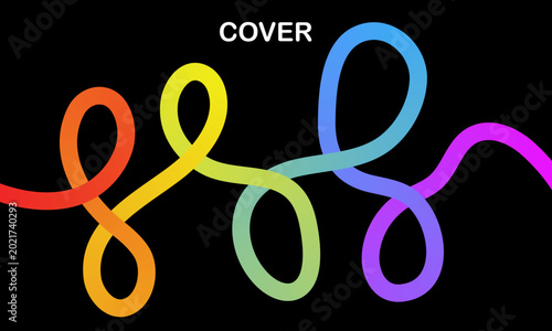 Vibrant rainbow colored interconnected loops design