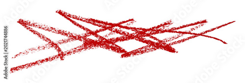 red pencil strokes isolated on transparent background
