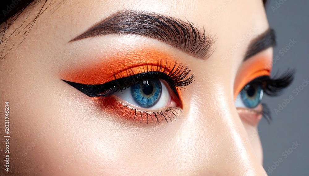 Fototapeta premium Bold eyes fiery shadow and dark eyeliner
