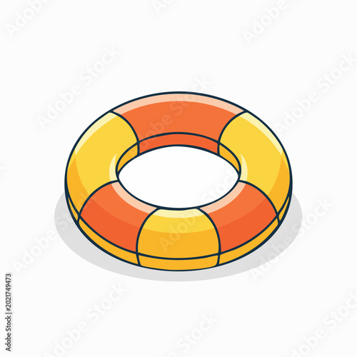 Orange and Yellow Lifebuoy Illustration