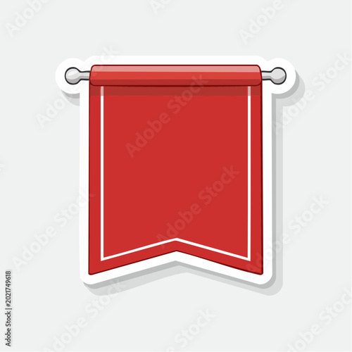 Red Banner Flag with White Border