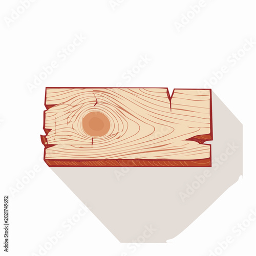 Rustic Wooden Plank with Knots and Cracks