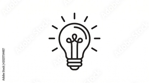 Photos Light bulb line icon vector illustration isolated on white background