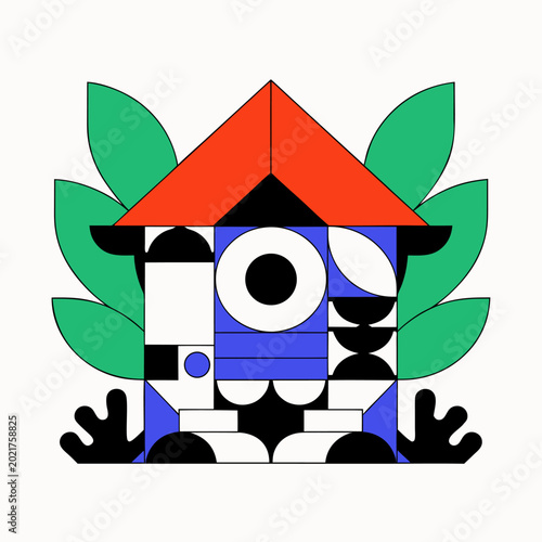 Colorful House Icon Vector, 
