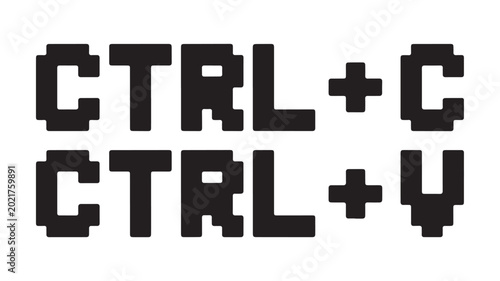 Photos Pixel art ctrl c and ctrl v icons on transparent background keyboard shortcut symbols