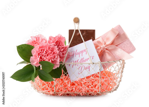 Basket with chocolate, carn...