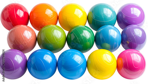 Colorful Sphere Balls Background Rainbow Realistic Photo