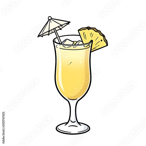 pina colada isolated on white
