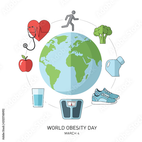 Canvas-taulu A colorful illustration promoting World Obesity Day