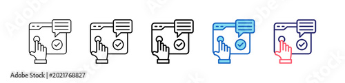 Self Service Icon In 5 Different Styles Set Collection.   