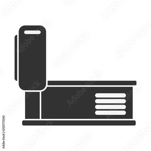 Flat glyph vector illustration of a Magnetic Resonance Imaging machine.