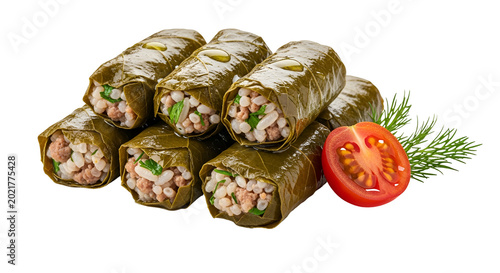 Delicious Stuffed Grape Leaves With Rice Meat And Tomato Isolated Transparent Background