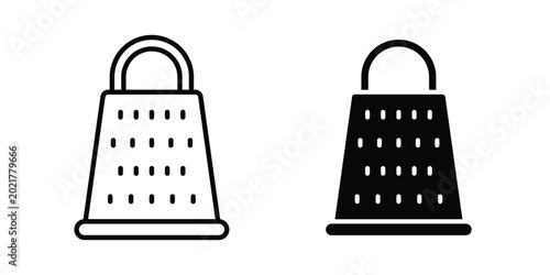Fotografie Cheese grater icon outlined. Black clipart icons set