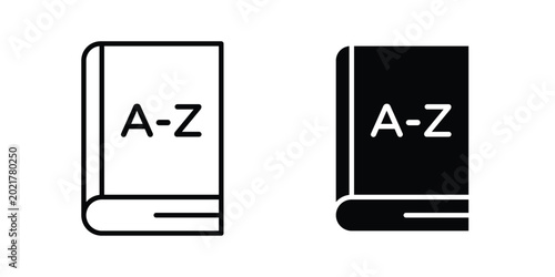 Bild auf Leinwand Dictionaries icon outlined. Black clipart icons set