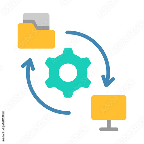 Tableau sur toile Ftp Icon - Flat Color