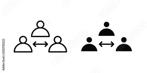 Photos Mediator icon outlined. Black clipart icons set