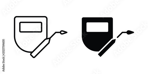 Foto Welding icon outlined. Black clipart icons set