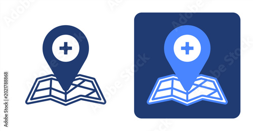 Cuadro en lienzo Location icon, with contrast background.