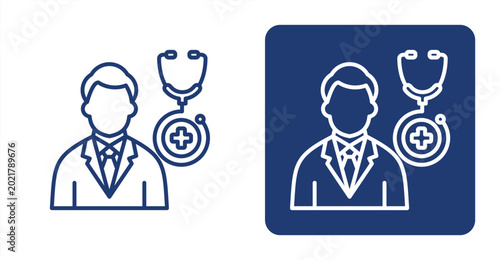 Foto Doctor icon, with contrast background.