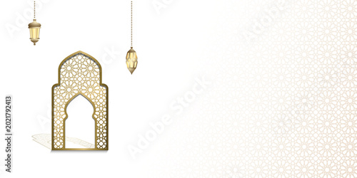 Luxury Arabic Islamic Arch Background for Ramadan and Eid Mubarak 