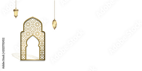 Luxury Arabic Islamic Arch Background for Ramadan and Eid Mubarak 