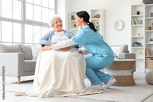 Female nurse caring about s...