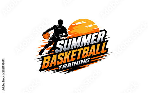 Schilderij op canvas Illustration vector graphic of a summer basketball camp training  logo design te