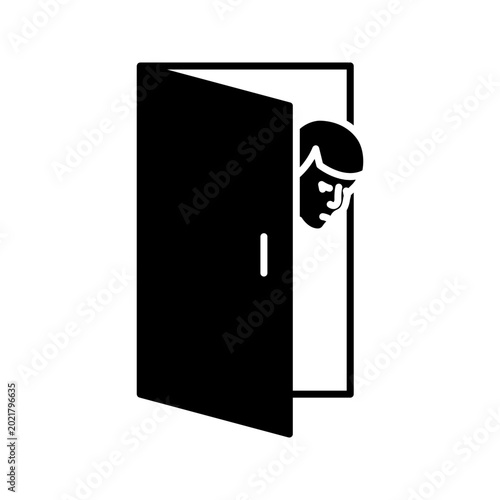 Peeking flat icon vector illustration