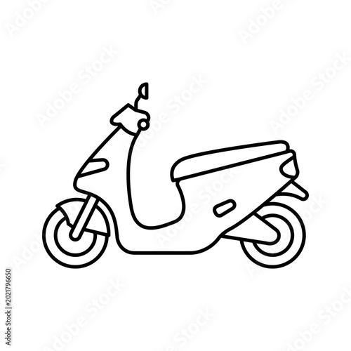 Electric Motorcycle line icon vector illustration design. Editable stroke.