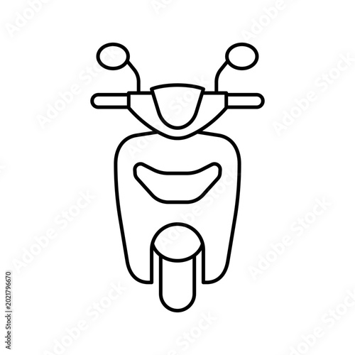 Electric Motorcycle line icon vector illustration design. Editable stroke.