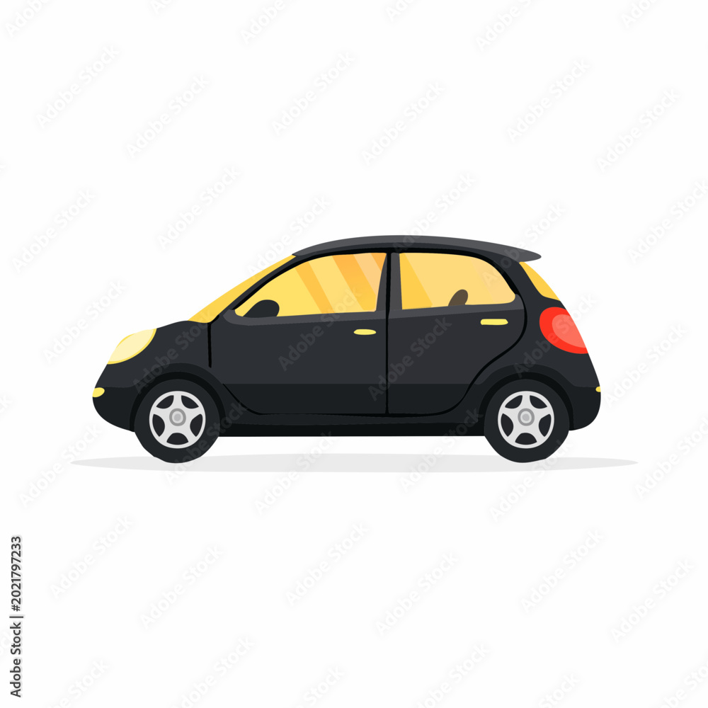 Obraz premium Efficient small-scale vehicle icon featuring a playful yet professional aesthetic. Great for shared-economy platforms, low-carbon delivery concepts, and modern smart-city infographics.