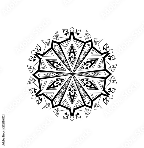 Intricate Symmetrical Geometric Kaleidoscope Pattern Design
