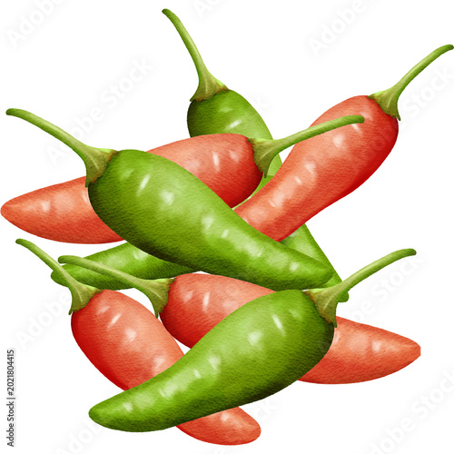 Fotografie illustration of fresh chilies