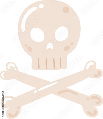 Schilderij op canvas hand drawn pirate skull element illustration