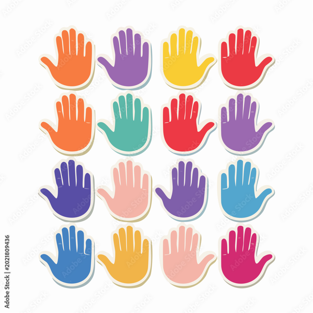 Fototapeta premium Colorful Hands Icons