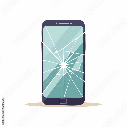 Broken Smartphone Screen Illustration