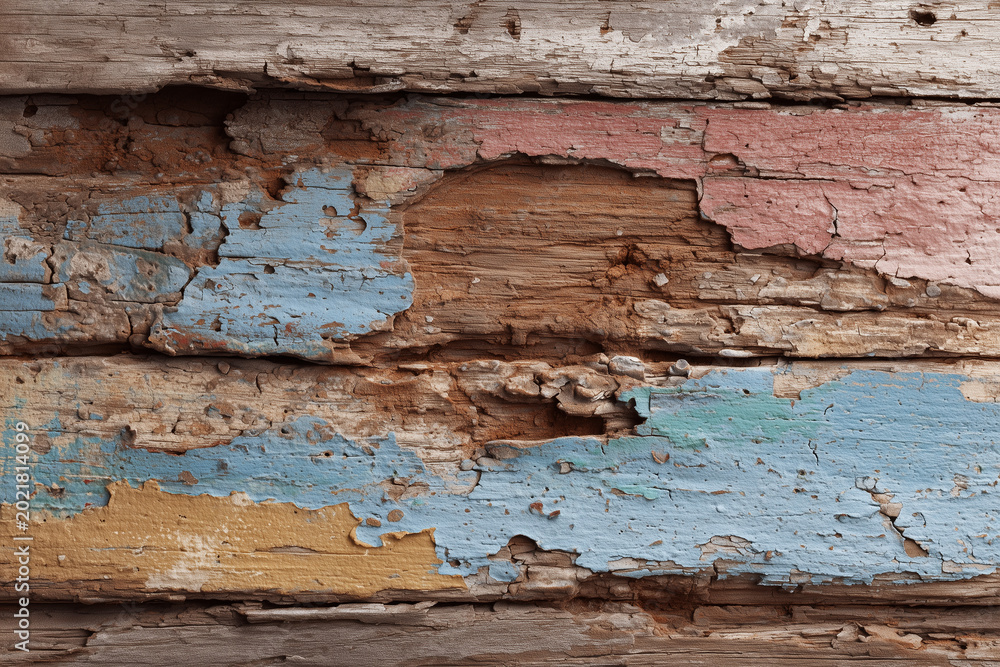 Obraz premium old wooden surface with faded and peeling paint