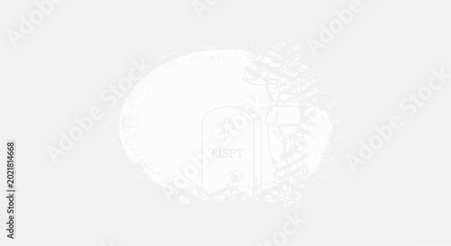 Fotografía Abstract minimalist tombstone with RIP text and subtle moon, grief, loss, memori
