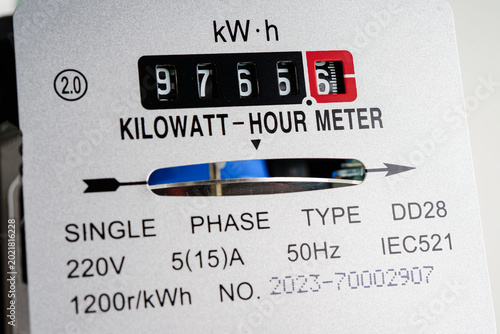 Принти на полотні Electric measuring power meter for energy cost at home and office