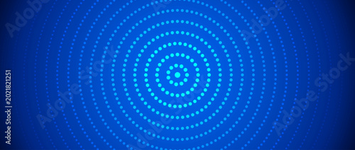 Canvastavla Neon blue concentric circle background