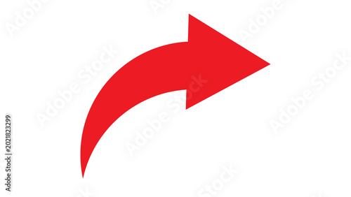 Slika na platnu Red share icon arrow with next step arrow shape pointer icon communication inter