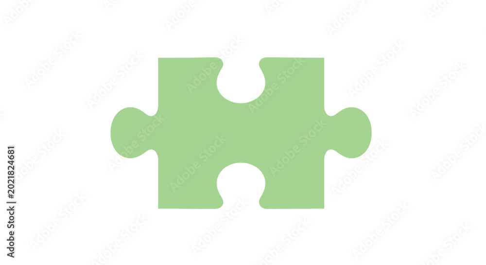 Fototapeta premium Green puzzle piece, vector puzzle, jigsaw puzzle, green icon