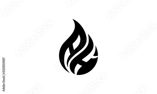 Modern AHI monogram flame logo with a sleek flowing design that creates a strong, memorable, and premium brand identity.