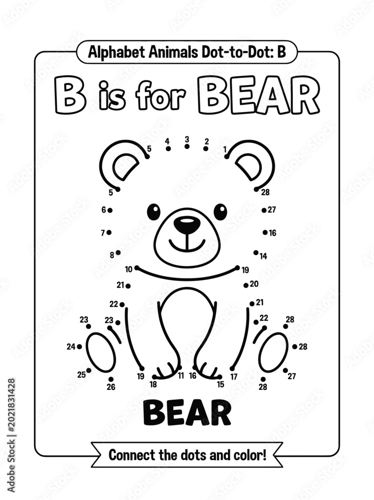 Obraz premium cute bear alphabet letter b educational flashcard flat design vector illustration