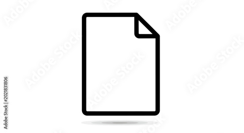 Tableau sur toile Blank document icon with folded corner, simple vector illustration