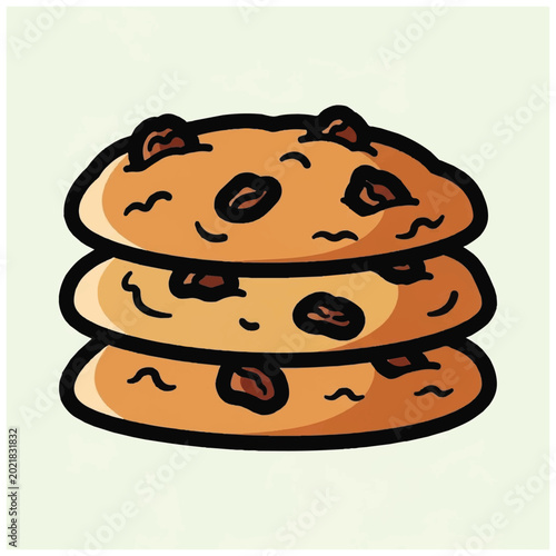 Tableau sur toile Stack of Chocolate Chip Cookies.