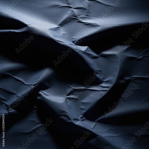 Mysterious Deep Blue Wrinkled Material with Strong Light and Shade