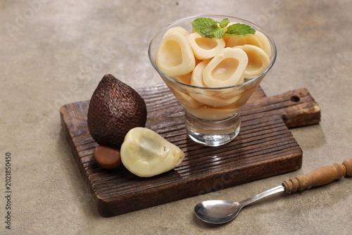 Canvas Print manisan salak made from preserved snake fruit in sweet syrup