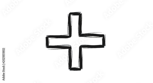 фотографія Hand Drawn Plus Sign Symbol
