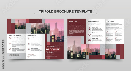Real Estate Trifold Brochure Design Template for Property Business